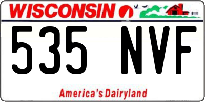 WI license plate 535NVF