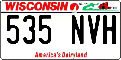 WI license plate 535NVH