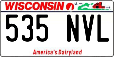 WI license plate 535NVL