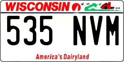 WI license plate 535NVM