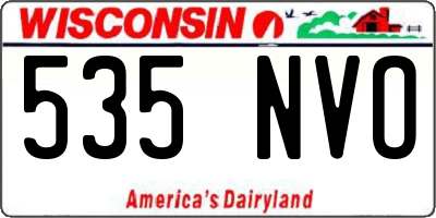 WI license plate 535NVO