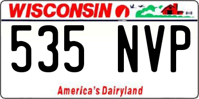 WI license plate 535NVP