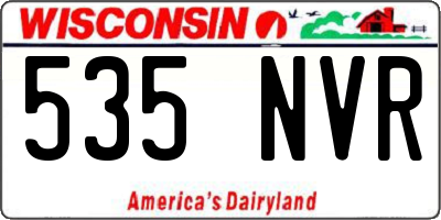 WI license plate 535NVR