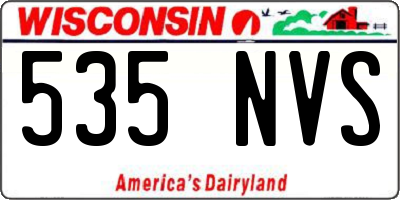 WI license plate 535NVS