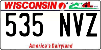 WI license plate 535NVZ