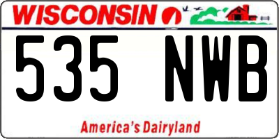 WI license plate 535NWB