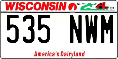 WI license plate 535NWM