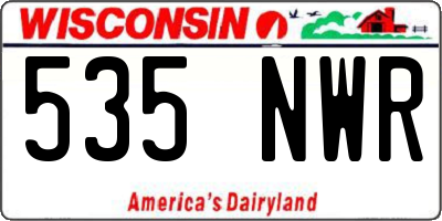 WI license plate 535NWR