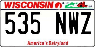WI license plate 535NWZ