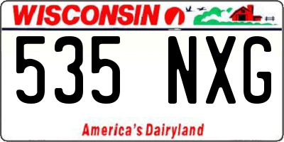 WI license plate 535NXG