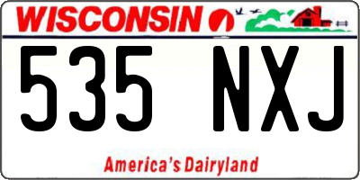WI license plate 535NXJ