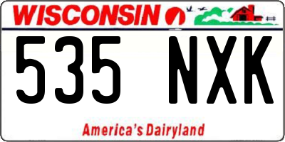 WI license plate 535NXK