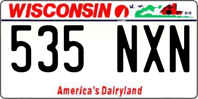 WI license plate 535NXN