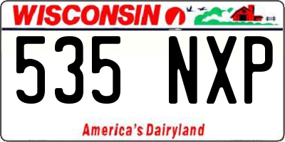 WI license plate 535NXP