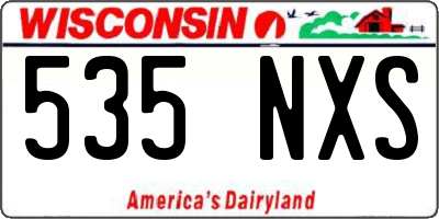 WI license plate 535NXS