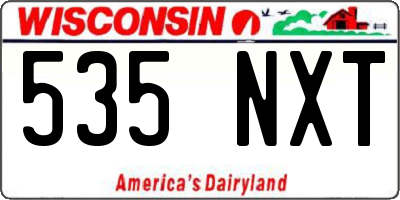 WI license plate 535NXT