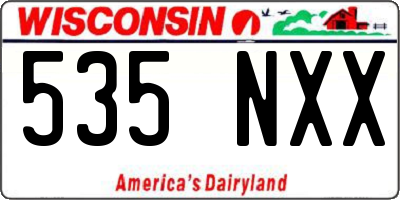 WI license plate 535NXX