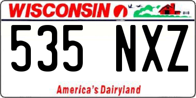 WI license plate 535NXZ
