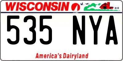 WI license plate 535NYA