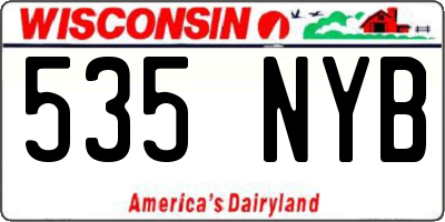 WI license plate 535NYB