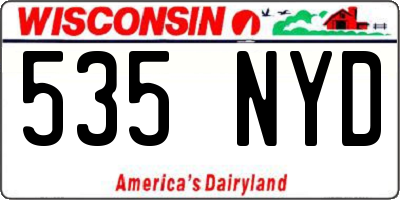 WI license plate 535NYD