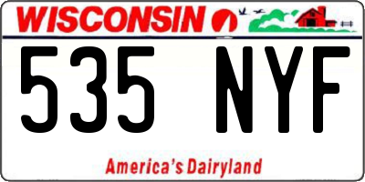 WI license plate 535NYF