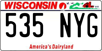 WI license plate 535NYG