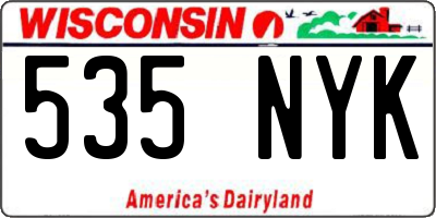 WI license plate 535NYK