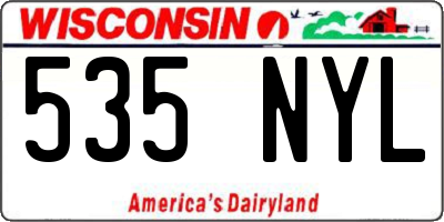 WI license plate 535NYL