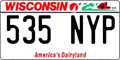 WI license plate 535NYP