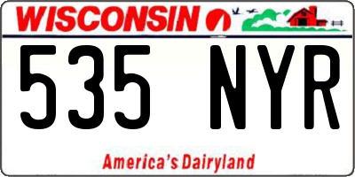 WI license plate 535NYR