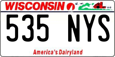 WI license plate 535NYS