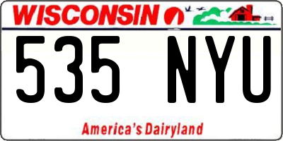 WI license plate 535NYU