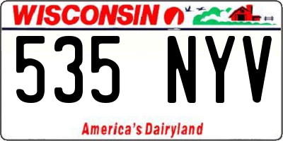 WI license plate 535NYV