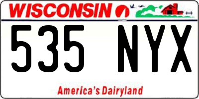 WI license plate 535NYX
