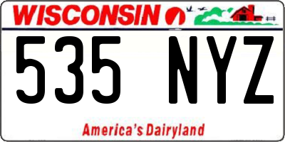 WI license plate 535NYZ
