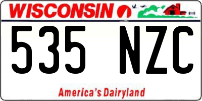 WI license plate 535NZC