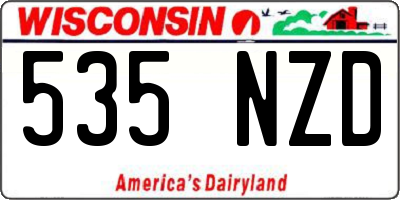 WI license plate 535NZD