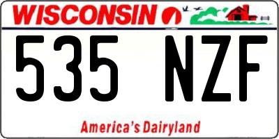 WI license plate 535NZF