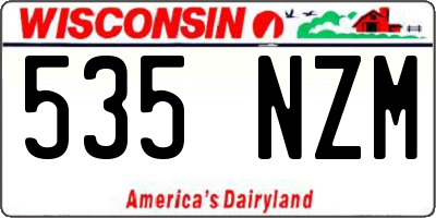 WI license plate 535NZM