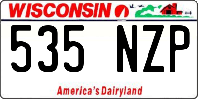 WI license plate 535NZP