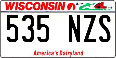 WI license plate 535NZS
