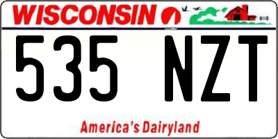 WI license plate 535NZT