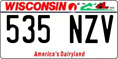 WI license plate 535NZV