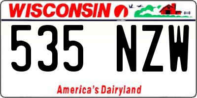 WI license plate 535NZW
