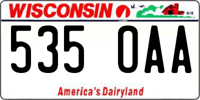 WI license plate 535OAA