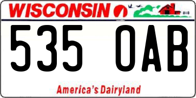 WI license plate 535OAB