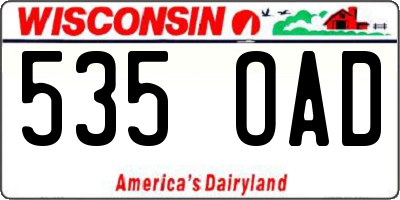 WI license plate 535OAD