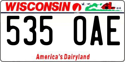 WI license plate 535OAE