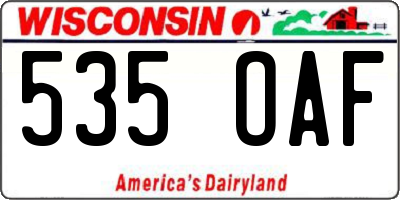 WI license plate 535OAF